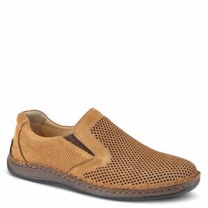 NEW SPRING STEP SHOES men's surano leather slip-on sneaker in cognac nubuck